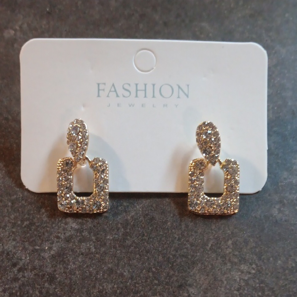 Fashion Jewelry Gold and Silver Sparkle Earrings New